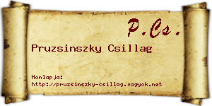 Pruzsinszky Csillag névjegykártya