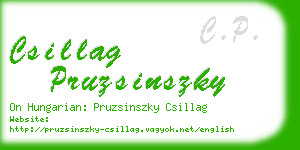 csillag pruzsinszky business card
